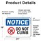 Signmission Do Not Climb Sign With Symbol, 24 in W x Rectangle, Vinyl Decal OS-2PACK-NS-D-1824-L-11119 - alternate 4